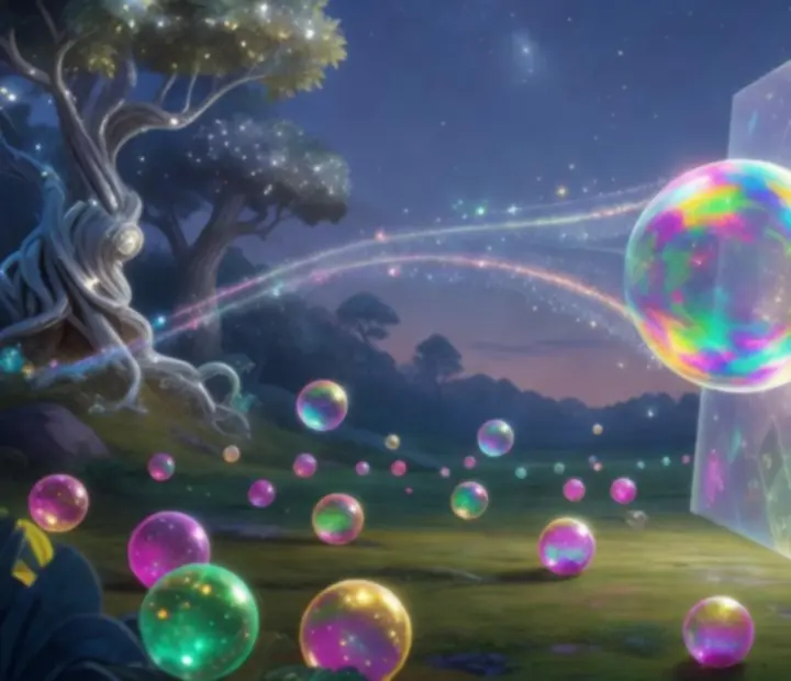 Bublina v Bubble Witch 3 Saga odrážející se od boční stěny k hornímu cíli