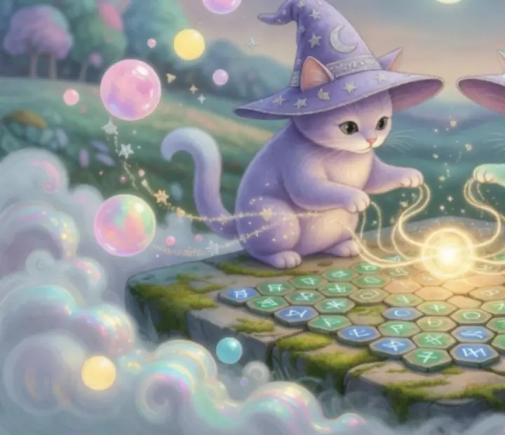 Magické kočky jako pomocníci v Bubble Witch 3 Saga