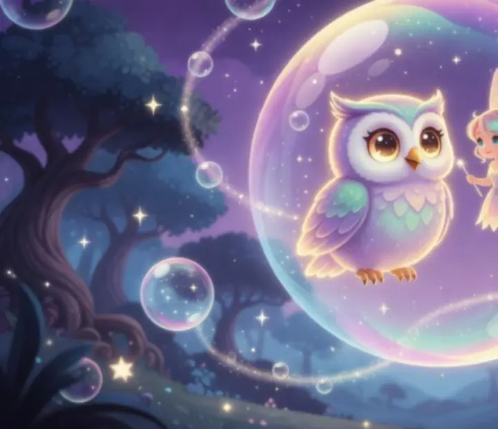 Zachráněná sova a víla v magickém lese Bubble Witch 3 Saga